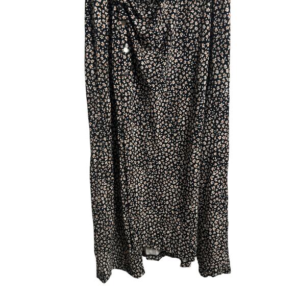 Paco Rabanne Black Floral Jersey Short Sleeve Crewneck Midi Dress Size XXL - Picture 14 of 16